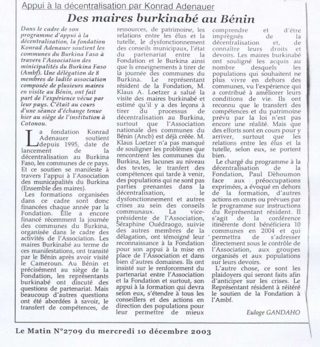 Artikel 20 Nov 2003