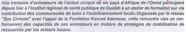 Artikle Le Quotidien 12.08.2005